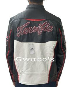 Alternative view of Mr. Terrific Leather Cosplay Jacket – DC Comics Superhero Costume | PU & Real Leather | Custom Sizes