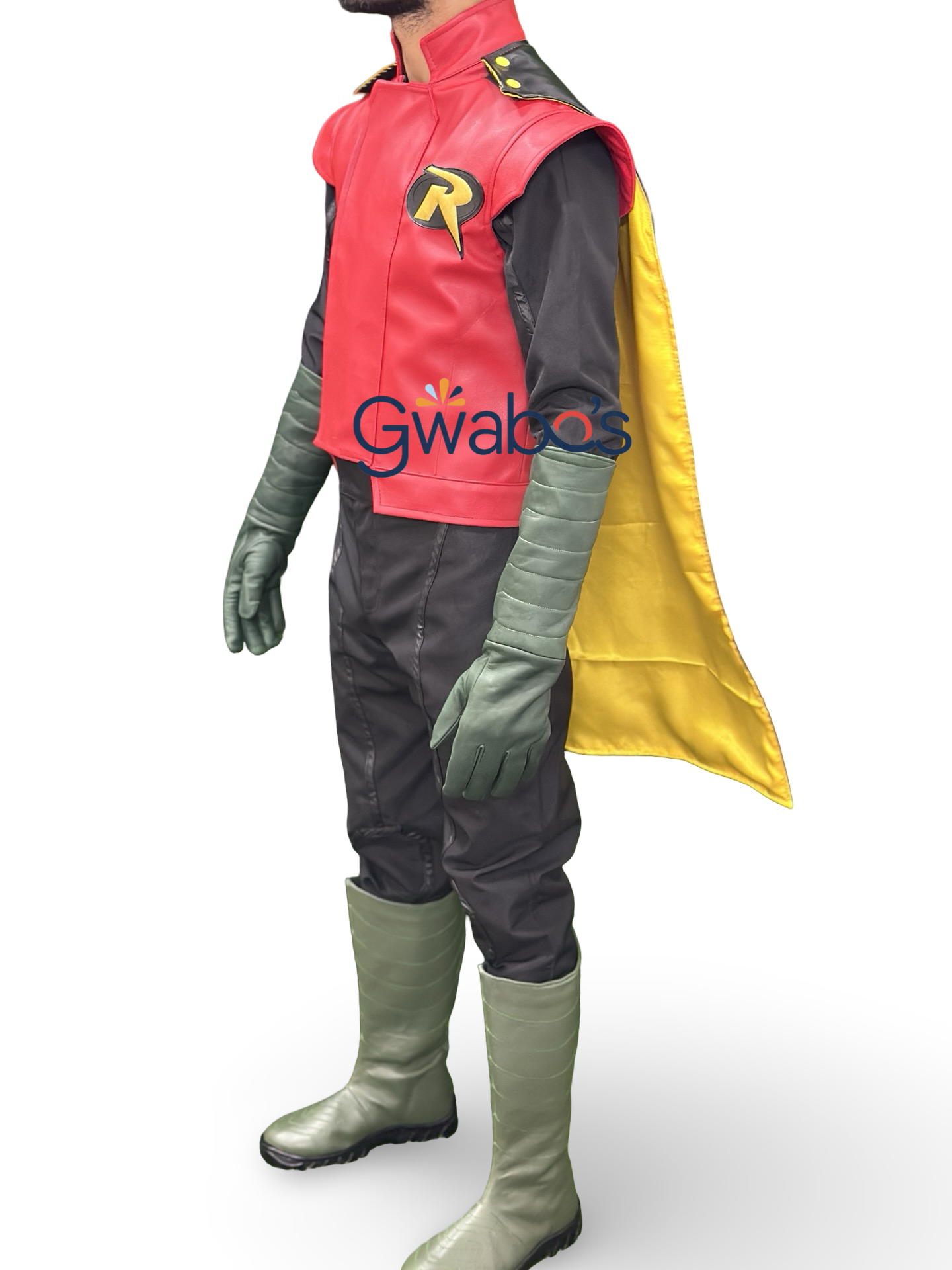 Custom Robin Full Costume Set – Inner Suit, Vest, Boots, Gloves & Cape – High-Quality Cosplay Outfit - Image 4