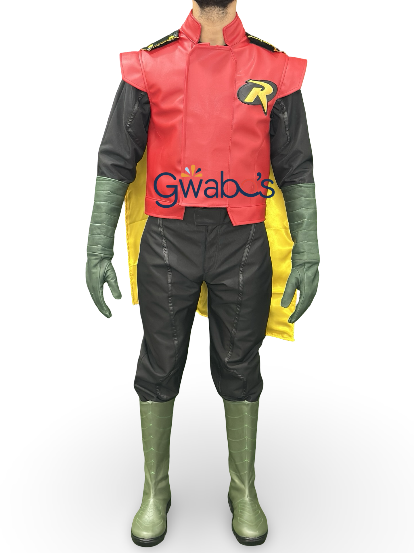 Custom Robin Full Costume Set – Inner Suit, Vest, Boots, Gloves & Cape – High-Quality Cosplay Outfit - Image 6