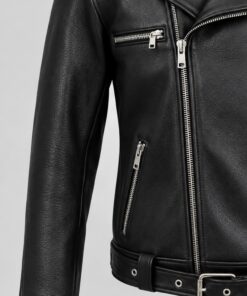 TWD Negan Black Cowhide Leather Jacket – Belted Biker Style, Made to Measure - Image 8