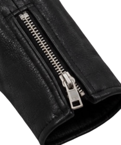 Alternative view of TWD Negan Black Cowhide Leather Jacket – Belted Biker Style, Made to Measure