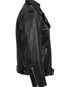 TWD Negan Black Cowhide Leather Jacket – Belted Biker Style, Made to Measure - Image 3