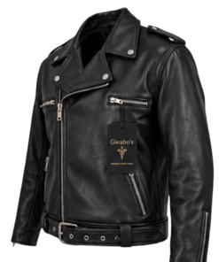 TWD Negan Black Cowhide Leather Jacket – Belted Biker Style, Made to Measure