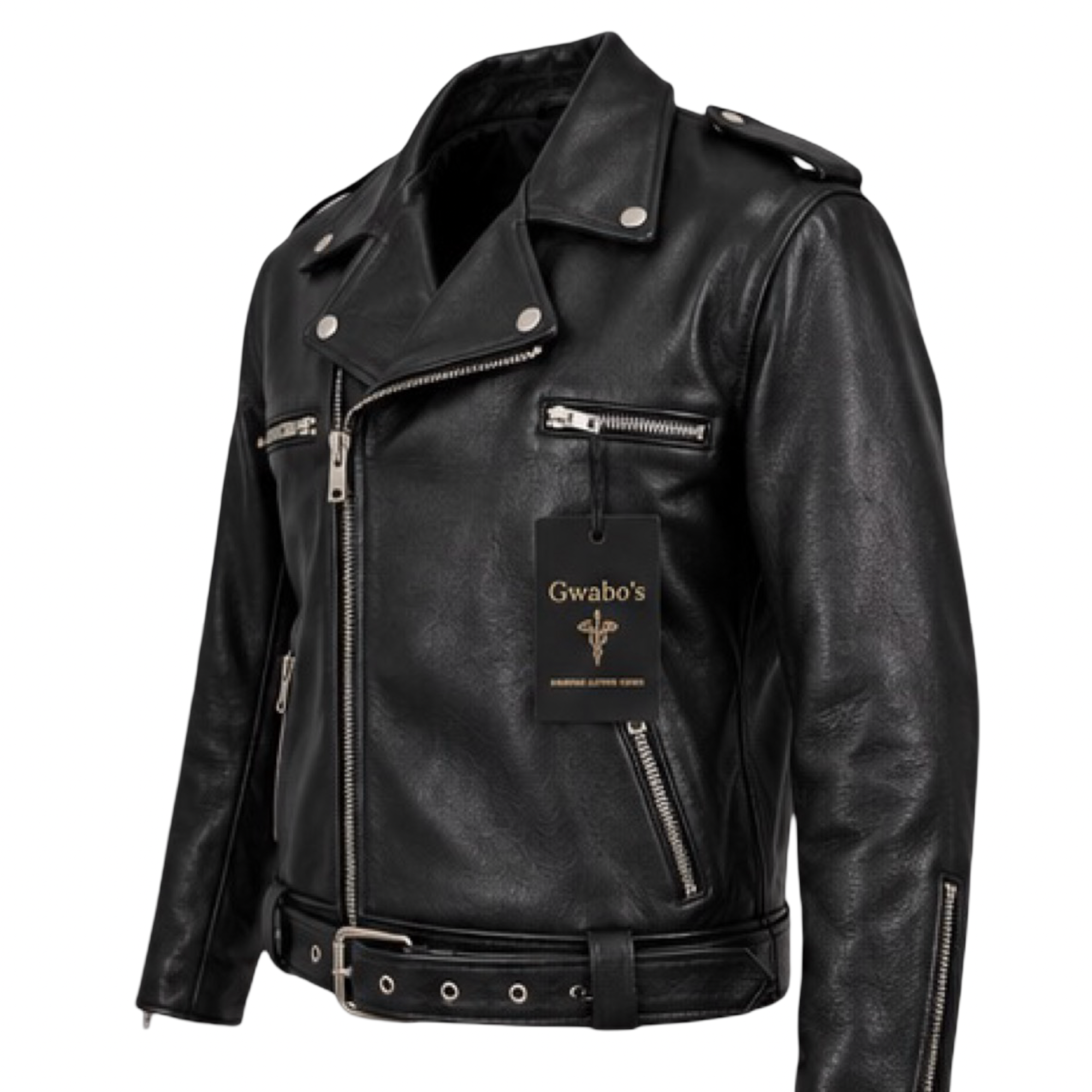 TWD Negan Black Cowhide Leather Jacket – Belted Biker Style, Made to Measure
