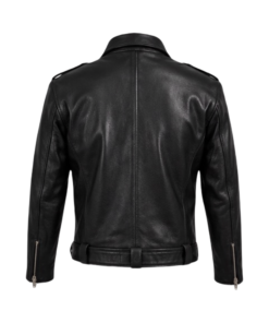 TWD Negan Black Cowhide Leather Jacket – Belted Biker Style, Made to Measure - Image 6
